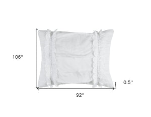 Homeroots White King 100% Cotton 300 Thread Count Machine Washable Down Alternative Comforter  100% Cotton 479843