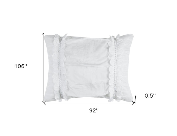 Homeroots White King 100% Cotton 300 Thread Count Machine Washable Down Alternative Comforter  100% Cotton 479843