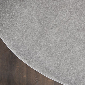 Homeroots 6' X 6' Silver Grey Round Non Skid Indoor Outdoor Area Rug  Polypropylene 479848