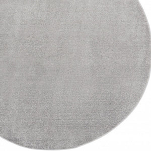 Homeroots 6' X 6' Silver Grey Round Non Skid Indoor Outdoor Area Rug  Polypropylene 479848