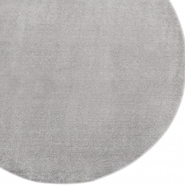 Homeroots 6' X 6' Silver Grey Round Non Skid Indoor Outdoor Area Rug  Polypropylene 479848