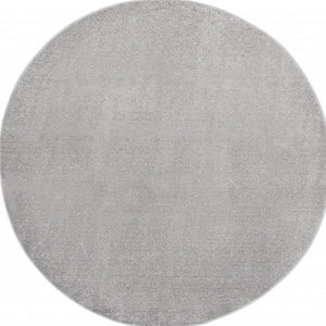 Homeroots 6' X 6' Silver Grey Round Non Skid Indoor Outdoor Area Rug  Polypropylene 479848