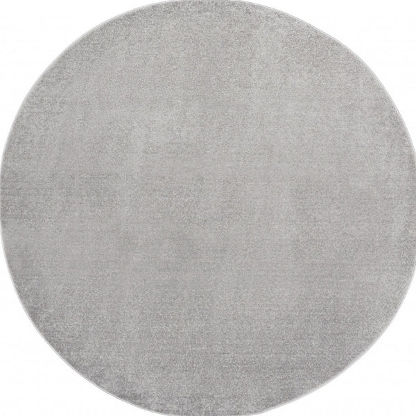 Homeroots 6' X 6' Silver Grey Round Non Skid Indoor Outdoor Area Rug  Polypropylene 479848