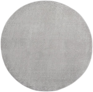 Homeroots 6' X 6' Silver Grey Round Non Skid Indoor Outdoor Area Rug  Polypropylene 479848