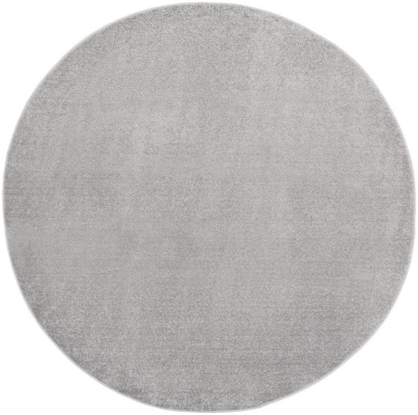 Homeroots 6' X 6' Silver Grey Round Non Skid Indoor Outdoor Area Rug  Polypropylene 479848