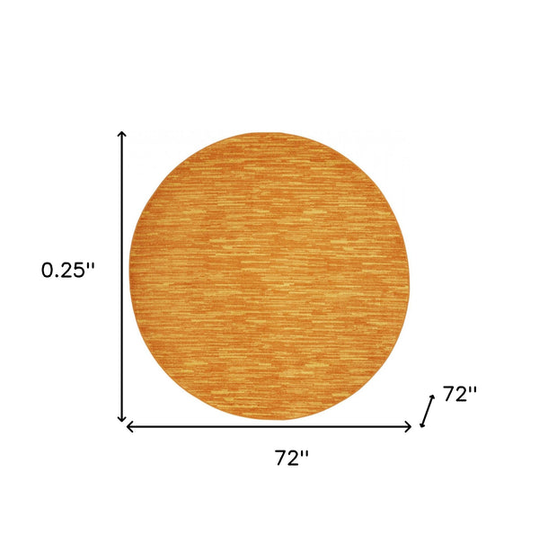 Homeroots 6' X 6' Sunburst Round Non Skid Indoor Outdoor Area Rug  Polypropylene 479860