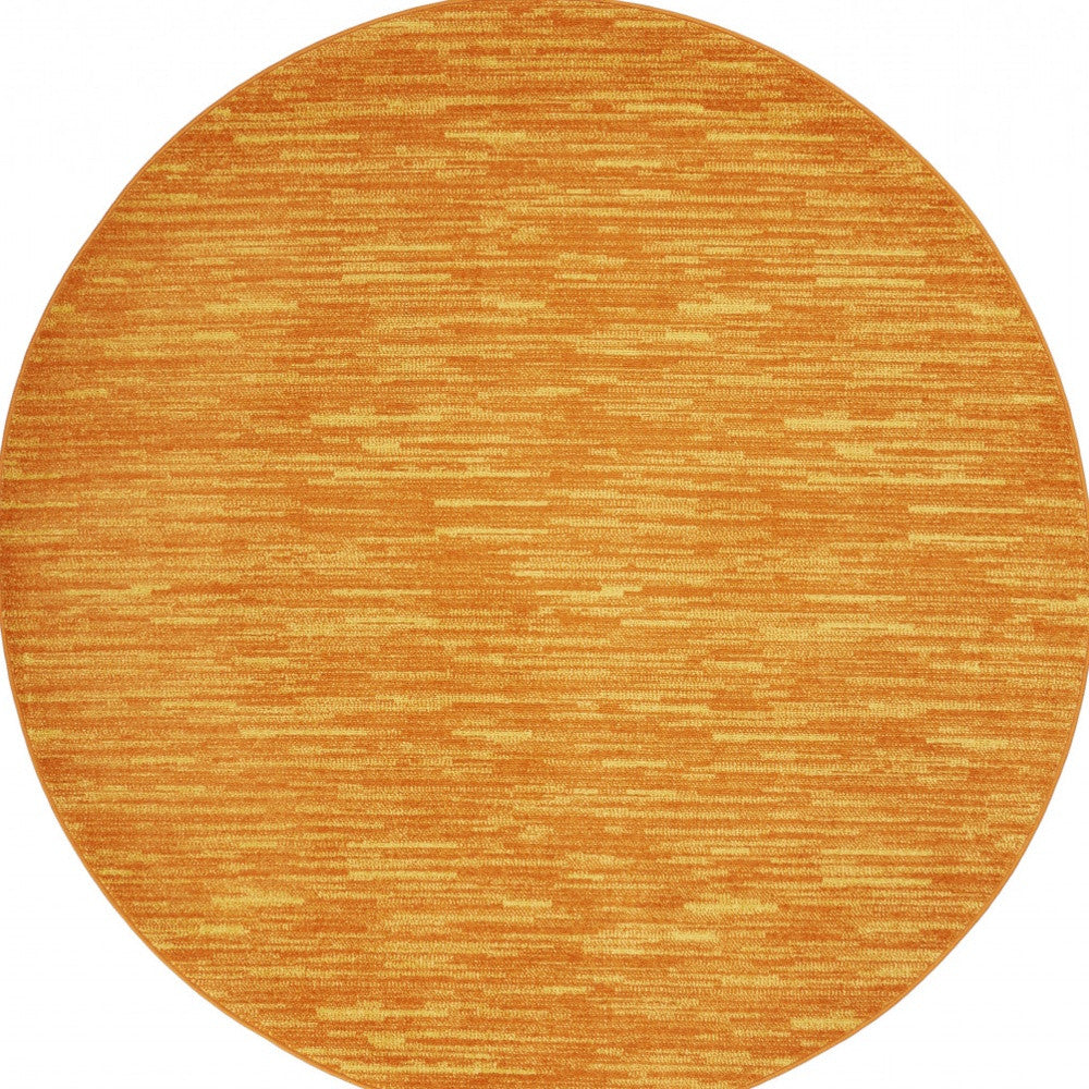 Homeroots 6' X 6' Sunburst Round Non Skid Indoor Outdoor Area Rug  Polypropylene 479860