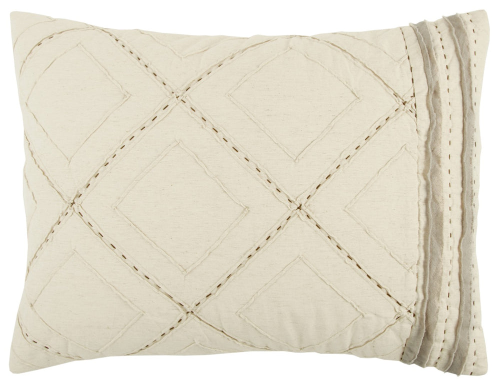 HomeRoots Ivory Kantha Quilt Set - King Size, Artisan-Crafted Cotton, Lightweight for All-Season Comfort & Style 479869