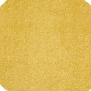 Homeroots 6' X 6' Yellow Round Non Skid Indoor Outdoor Area Rug  Polypropylene 479871