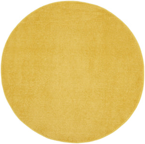 Homeroots 6' X 6' Yellow Round Non Skid Indoor Outdoor Area Rug  Polypropylene 479871