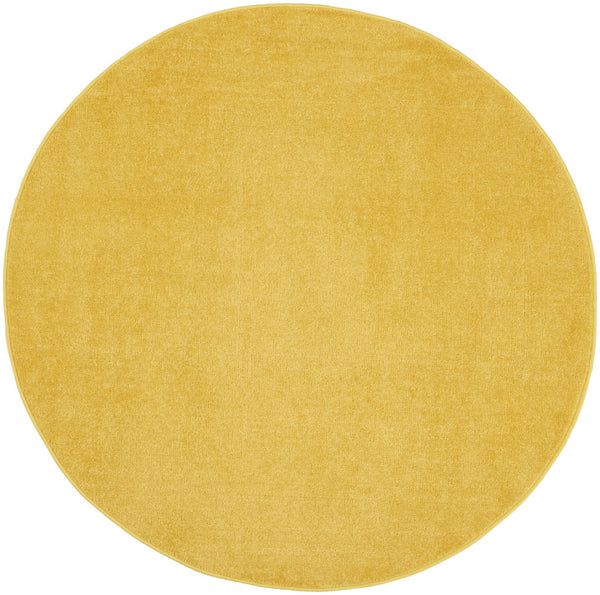 Homeroots 6' X 6' Yellow Round Non Skid Indoor Outdoor Area Rug  Polypropylene 479871