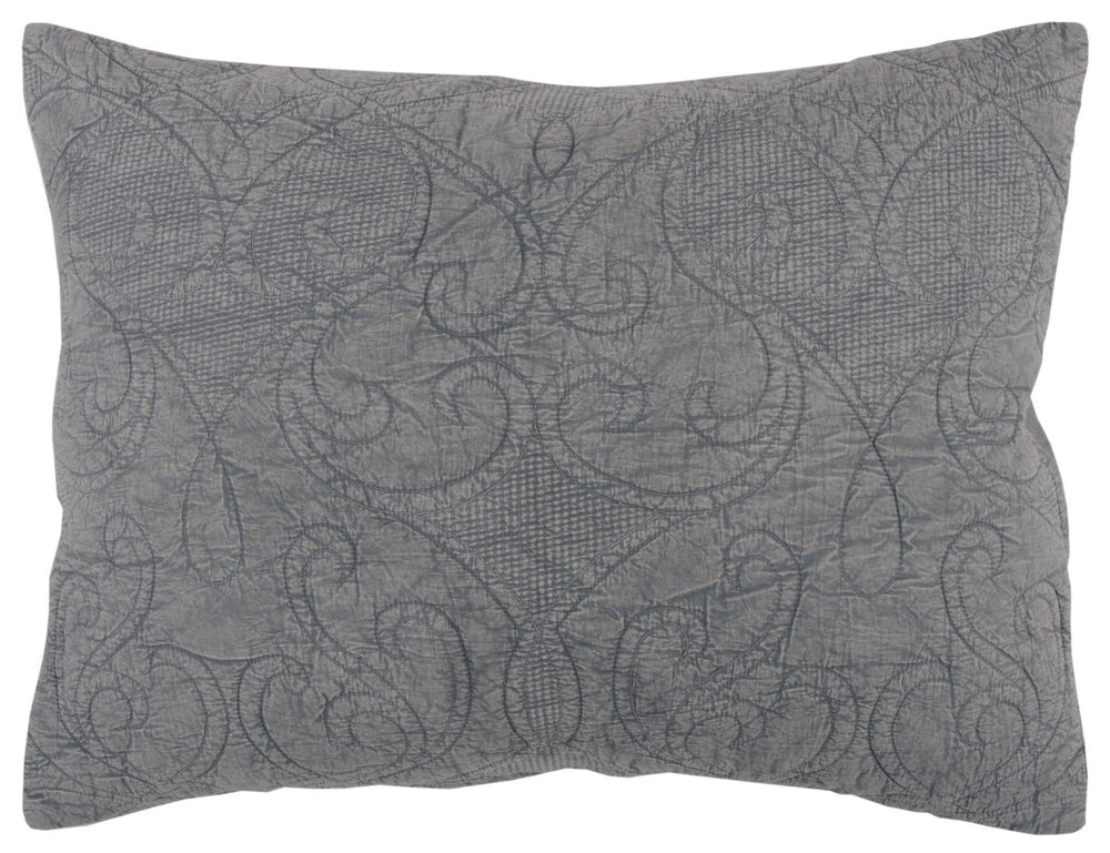 HomeRoots Gray Damask Queen Quilt - Timeless Elegance, Soft Polyester Comforter, All-Season Versatility, Durable Design 479882