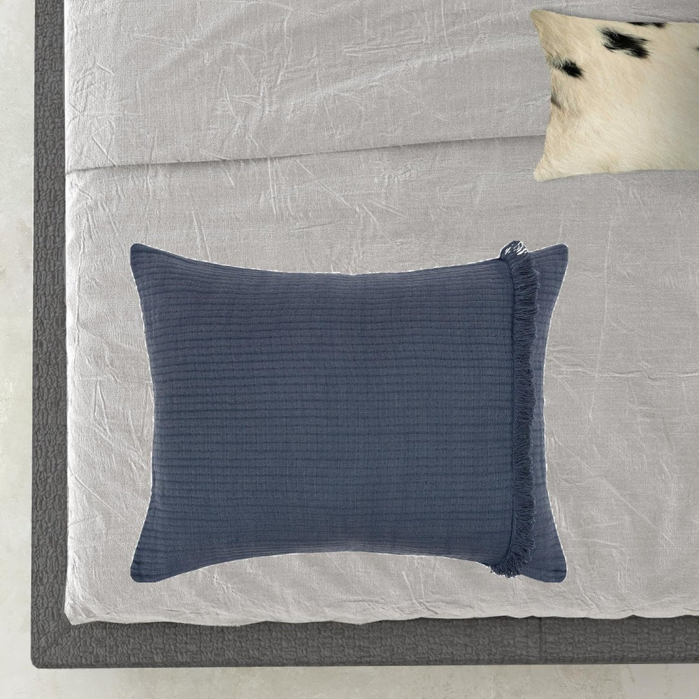 HomeRoots Indigo Checkered King Quilt - Luxurious All-Season Comfort, Elegant Design, Perfect for Any Bedroom Style 479899
