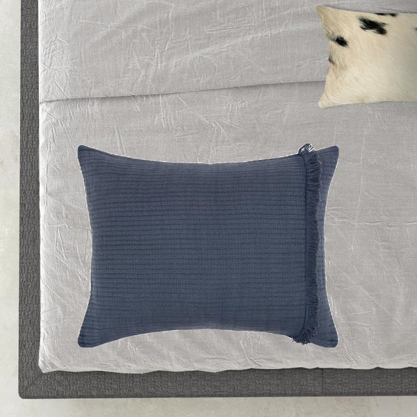HomeRoots Indigo Checkered King Quilt - Luxurious All-Season Comfort, Elegant Design, Perfect for Any Bedroom Style 479899