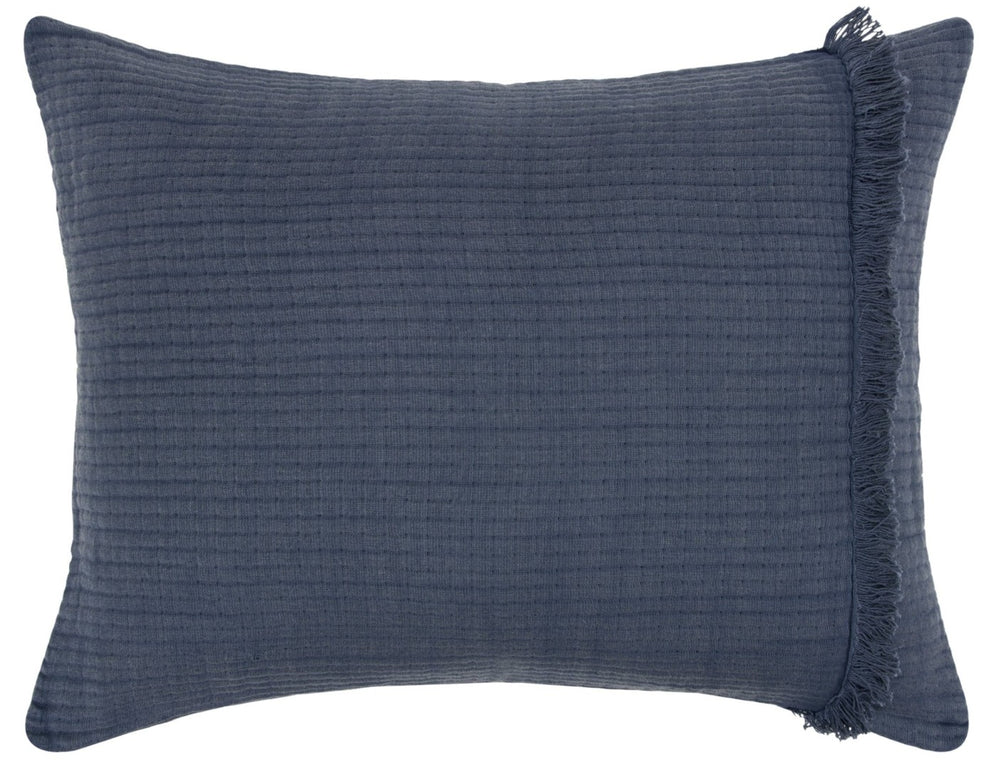 HomeRoots Indigo Checkered King Quilt - Luxurious All-Season Comfort, Elegant Design, Perfect for Any Bedroom Style 479899