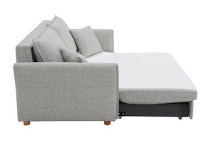 English Elm Oren Gray Chenille Sectional Sofa Sleeper w/ Queen Pull-Out, Hidden Storage, Pocket Coil Comfort B2726S00128