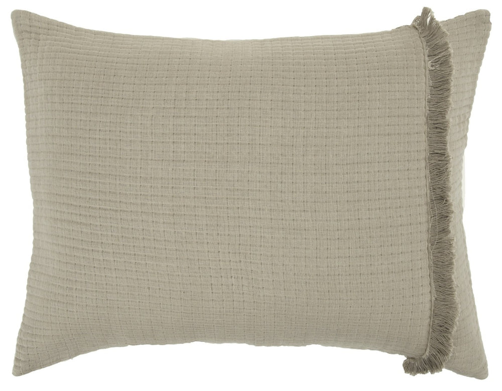 HomeRoots Natural Checkered King Quilt - Premium Cotton, Hypoallergenic Down Alternative, All-Season Comfort 479902