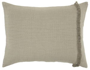 HomeRoots Natural Checkered Queen Quilt - Soft Cotton, All-Season Comfort, Stylish Neutral Design for Your Bedroom 479904