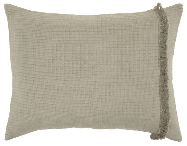 HomeRoots Natural Checkered Queen Quilt - Soft Cotton, All-Season Comfort, Stylish Neutral Design for Your Bedroom 479904