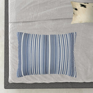 HomeRoots Blue Timeless King Quilt – Premium Cotton, 300 TC, Classic Stripes, All-Season Comfort & Easy Care! 479905