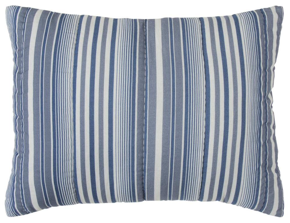 HomeRoots Blue Timeless King Quilt – Premium Cotton, 300 TC, Classic Stripes, All-Season Comfort & Easy Care! 479905