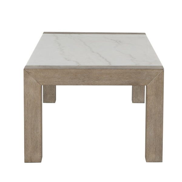 English Elm Ana Genuine Marble Top Coffee Table with Natural Veining for Neutral Living Rooms B201P411491