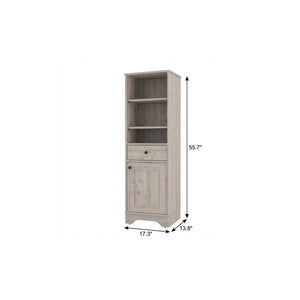 17 Inch Freestanding Wood Bathroom Vanity with Single Door Storage Cabinet