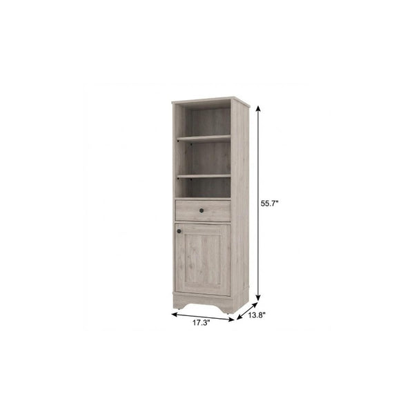 17 Inch Freestanding Wood Bathroom Vanity with Single Door Storage Cabinet