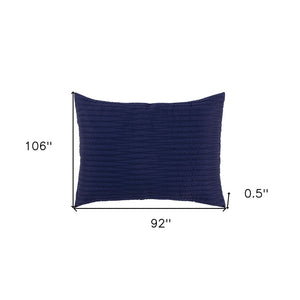 HomeRoots Indigo King Quilt - Luxurious Geometric Design, Soft Microfiber, All-Season Comfort, Easy Care! 479930