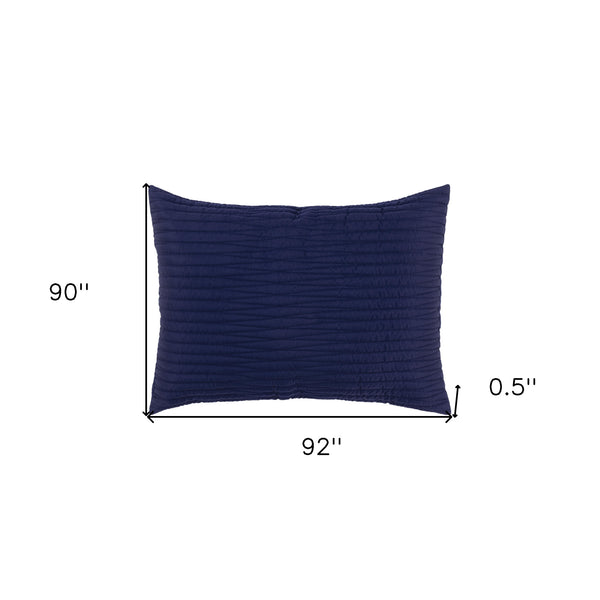 Homeroots Indigo Queen Microfiber 300 Thread Count Machine Washable Down Alternative Comforter  100% Polyester 479931