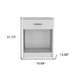 Homeroots 22" White One Drawer Faux Wood Nightstand   479972