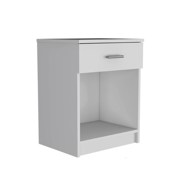 Homeroots 22" White One Drawer Faux Wood Nightstand   479972