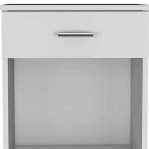 Homeroots 22" White One Drawer Faux Wood Nightstand   479972