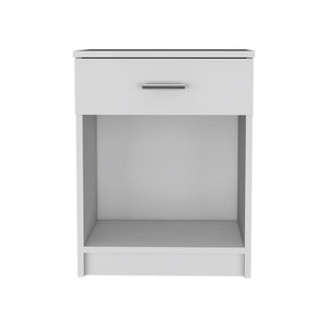 Homeroots 22" White One Drawer Faux Wood Nightstand   479972