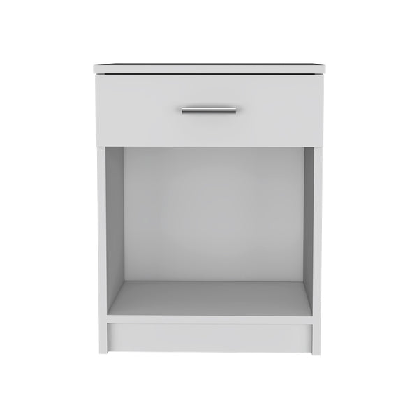 Homeroots 22" White One Drawer Faux Wood Nightstand   479972