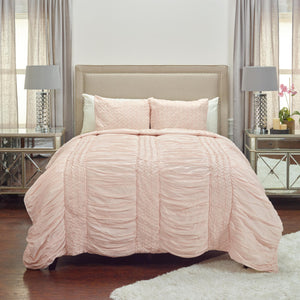 Homeroots Pink Queen 100% Cotton 300 Thread Count Machine Washable Down Alternative Comforter  100% Cotton 479973