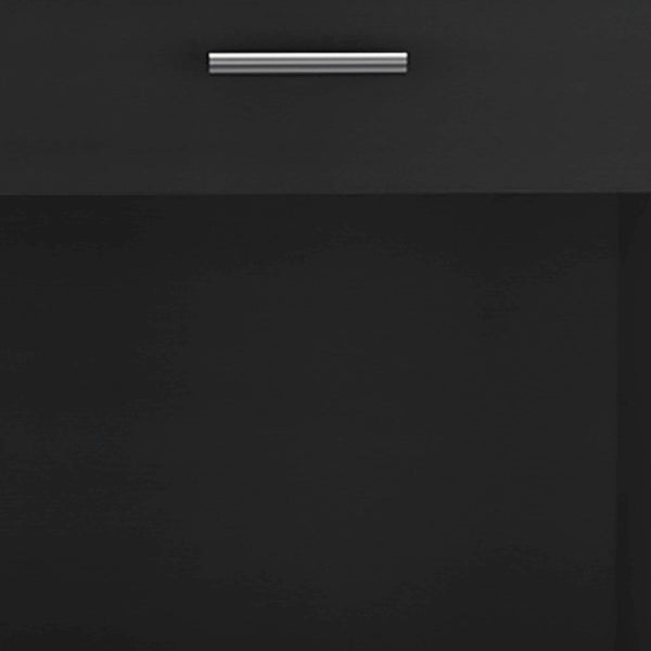 Homeroots 22" Black One Drawer Faux Wood Nightstand   479974