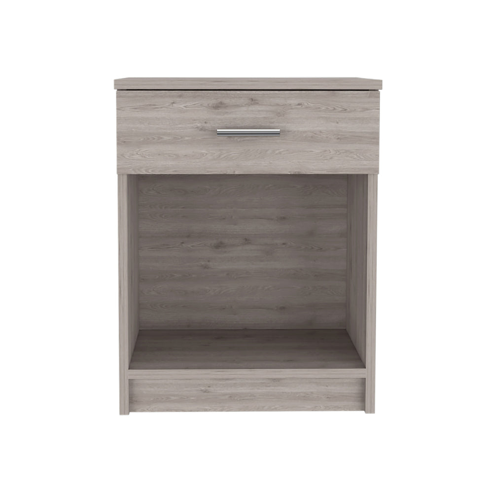 Homeroots 22" Light Gray One Drawer Faux Wood Nightstand   479976