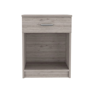 Homeroots 22" Light Gray One Drawer Faux Wood Nightstand   479976