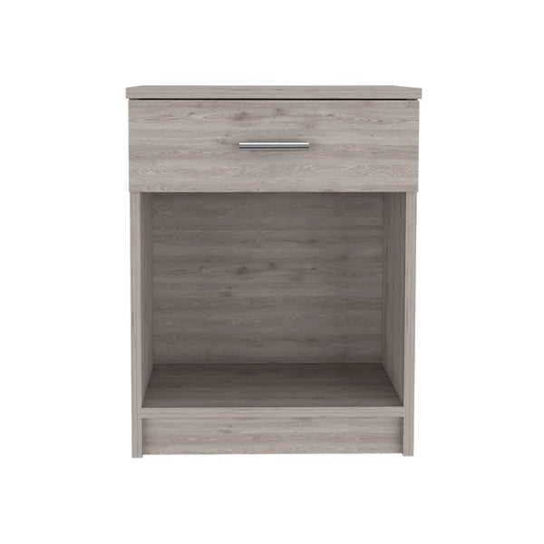 Homeroots 22" Light Gray One Drawer Faux Wood Nightstand   479976