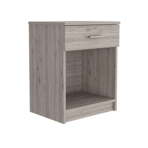 Homeroots 22" Light Gray One Drawer Faux Wood Nightstand   479976