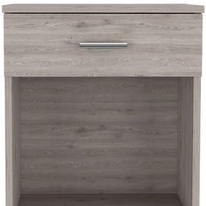 Homeroots 22" Light Gray One Drawer Faux Wood Nightstand   479976