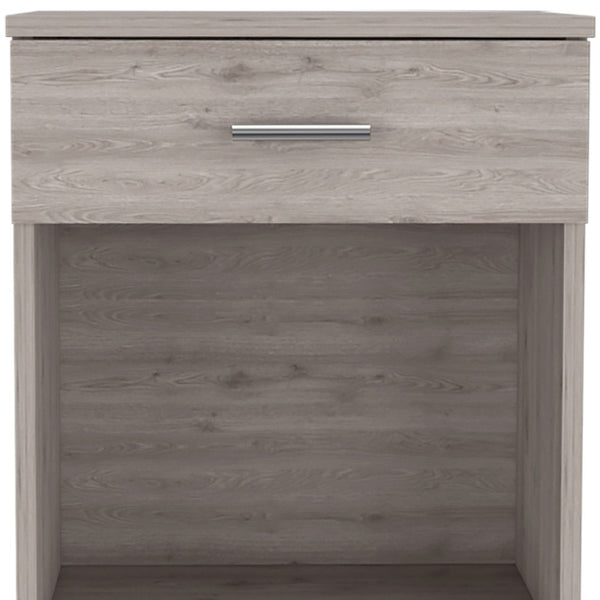 Homeroots 22" Light Gray One Drawer Faux Wood Nightstand   479976