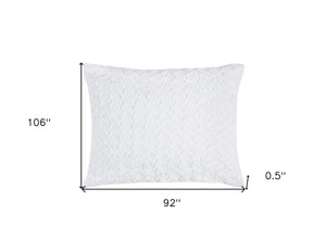 Homeroots White King 100% Cotton 300 Thread Count Machine Washable Down Alternative Comforter  100% Cotton 479979