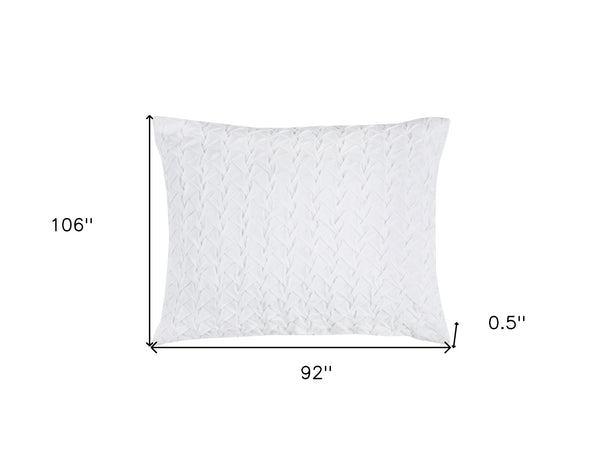 Homeroots White King 100% Cotton 300 Thread Count Machine Washable Down Alternative Comforter  100% Cotton 479979