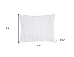 Homeroots White Queen 100% Cotton 300 Thread Count Machine Washable Down Alternative Comforter  100% Cotton 479980