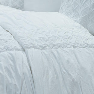Homeroots White Queen 100% Cotton 300 Thread Count Machine Washable Down Alternative Comforter  100% Cotton 479980