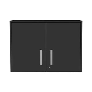 HomeRoots 20" Black Wood Wall-Mounted Storage Cabinet – Modern Industrial Design for Versatile Storage Solutions 479987