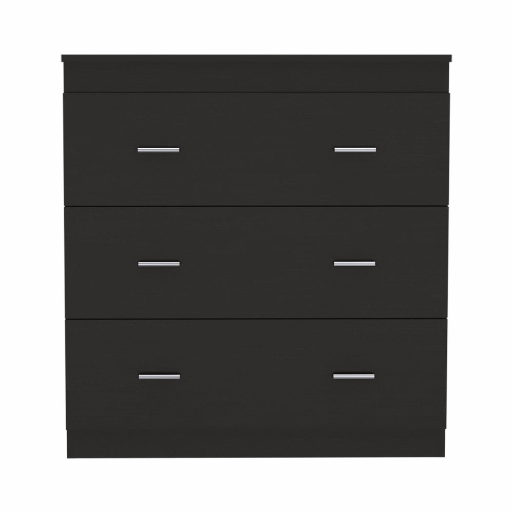 Homeroots 32" Black Three Drawer Dresser  Manufactured Wood 479991