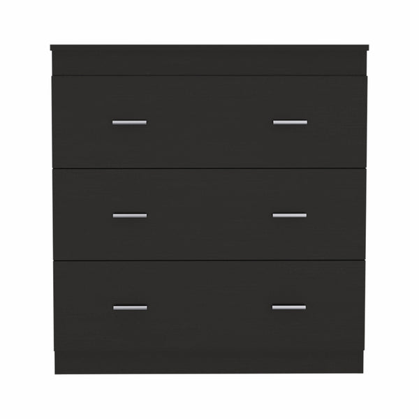 Homeroots 32" Black Three Drawer Dresser  Manufactured Wood 479991